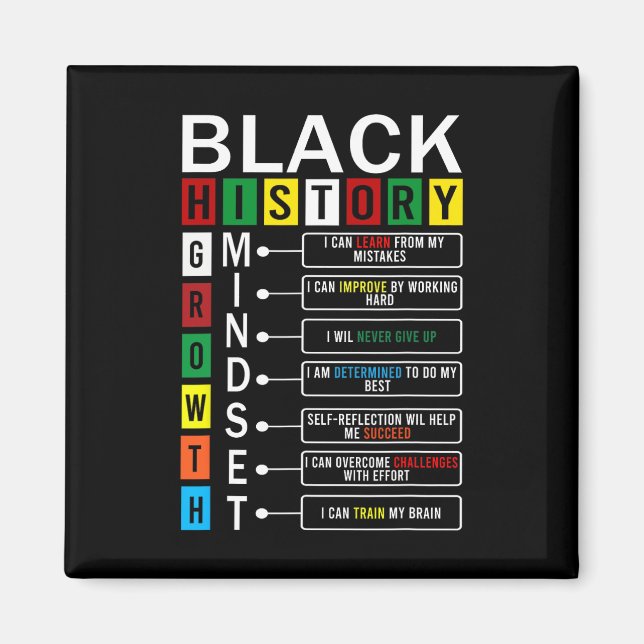 Definition von Wachstumsmentalität Cool Black Hist Magnet (Vorne)