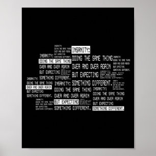 Definition von Wahnsinn Lustig Ironischer Humor Poster
