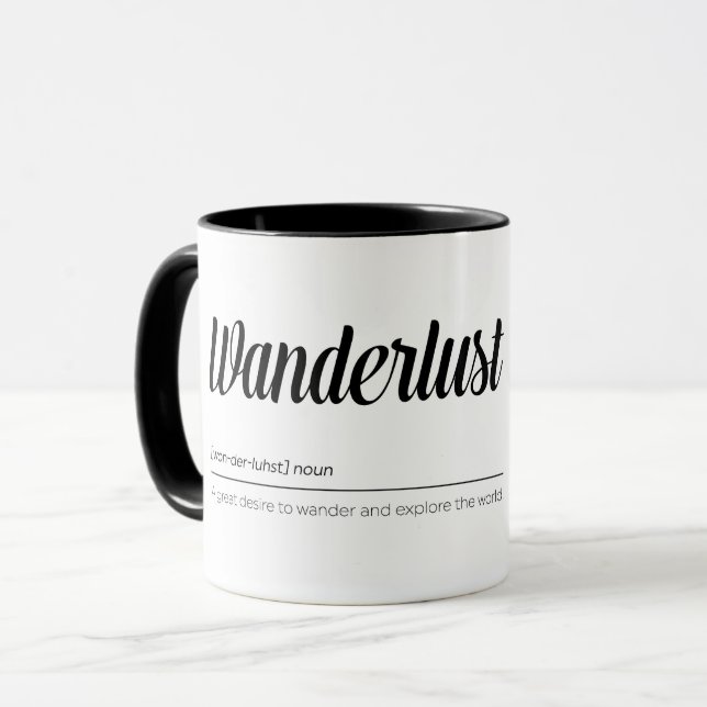 Definition von Wanderlust Tasse (Vorderseite Links)