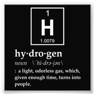 Definition von Wasserstoff Fotodruck
