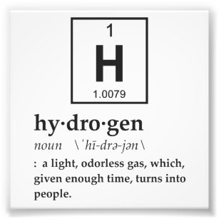Definition von Wasserstoff Fotodruck