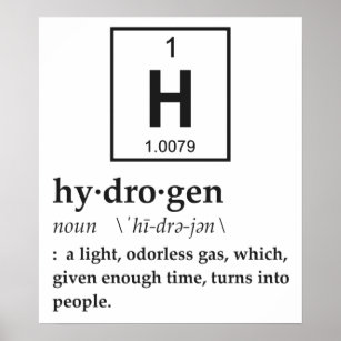 Definition von Wasserstoff Poster