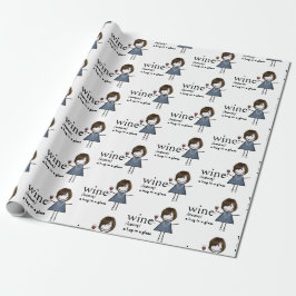 Definition von Wein mit Strichmännchen Geschenkpapier