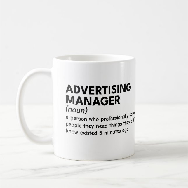 Definition von Witty Marketing Manager Kaffeetasse (Links)