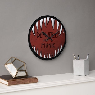Definitiv kein Mimic D&D Gaming Geschenke Große Wanduhr
