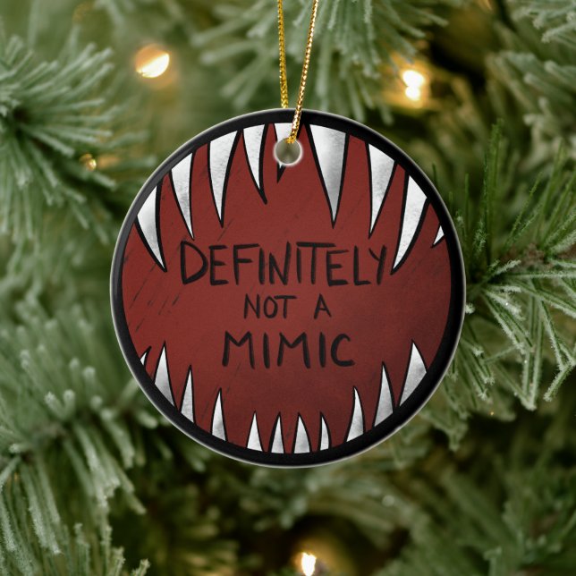 Definitiv kein Mimic D&D Gaming Geschenke Keramik Ornament (Baum)