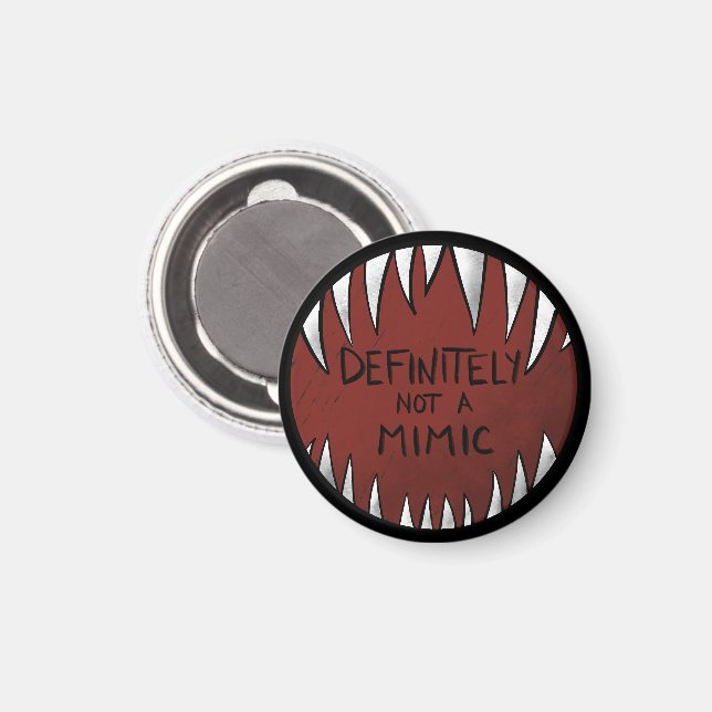 Definitiv kein Mimic D&D Gaming Geschenke Magnet (Vorderseite/Rückseite)