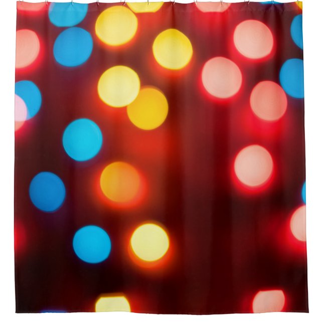 Defocused christmas lights. New Year bokeh. Abstra Duschvorhang (Vorderseite)