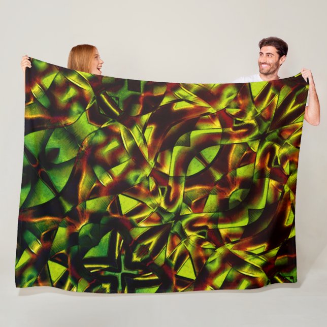 Deformierte Krawatte gebrannter, grüner Bänder Fleecedecke (Beispiel)