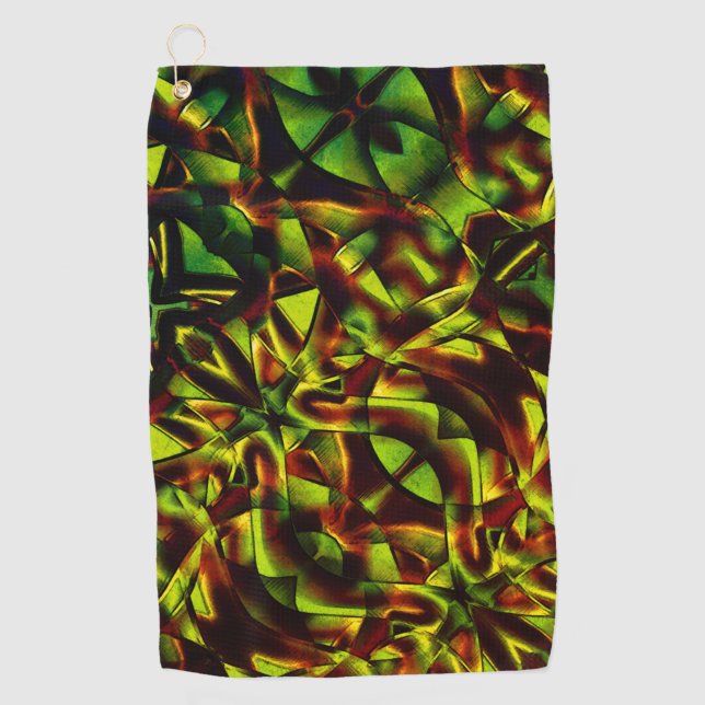 Deformierte Krawatte gebrannter, grüner Bänder Golfhandtuch (Vorderseite)