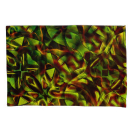 Deformierte Krawatte gebrannter, grüner Bänder Kissenbezug