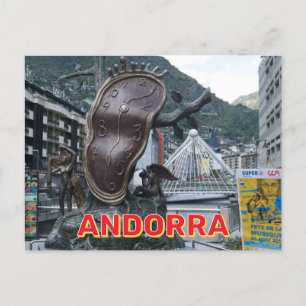 Deformierte Uhr in Andorra Postkarte
