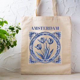 Deft Blue Tulip Amsterdam Souvenir Tragetasche