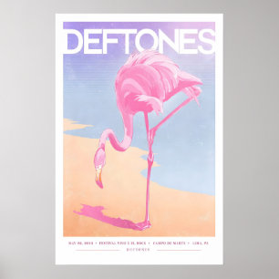 Deftones Gig Poster Pink Flamingo Kunst Druck (A3