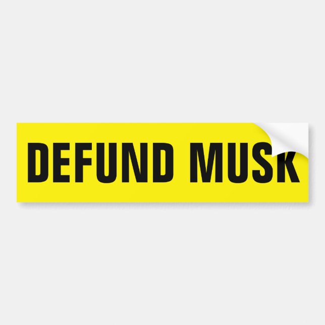 DEFUND MUSK AUTOAUFKLEBER (Vorne)