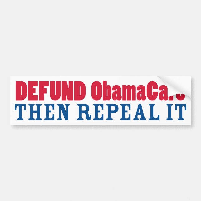 Defund ObamaCare widerrufen es dann Autoaufkleber (Vorne)