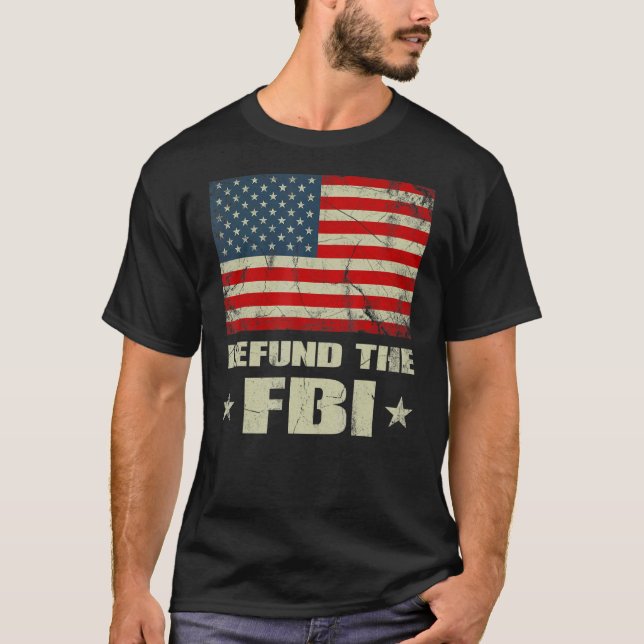 Defund the FBI American Flag T-Shirt (Vorderseite)