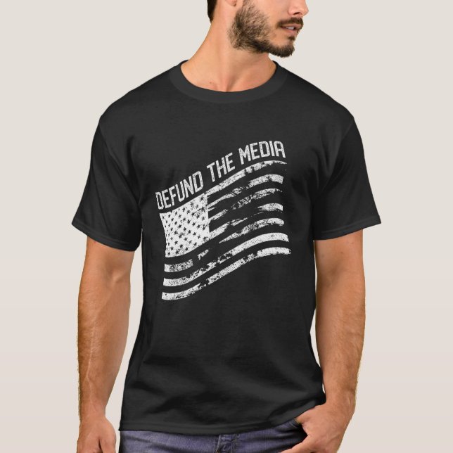 Defund The Media Anti Fake News Social Distance US T-Shirt (Vorderseite)