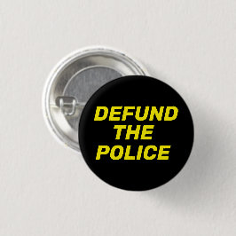 Defund The Police Black Gelb einfach modern Button