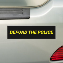 Defund the Police black gelb typography modern Autoaufkleber