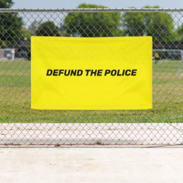 Defund the Police gelb schwarze Typografie modern Banner