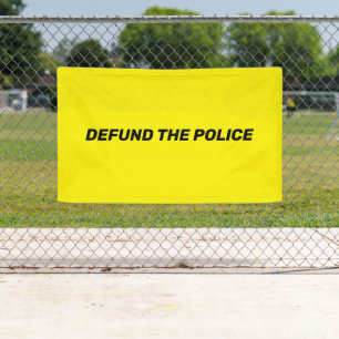 Defund the Police gelb schwarze Typografie modern Banner