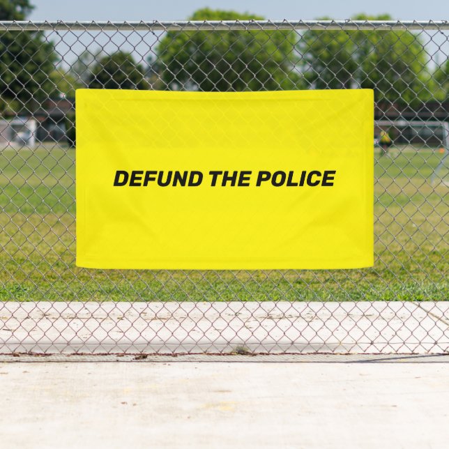 Defund the Police gelb schwarze Typografie modern Banner (Insitu)