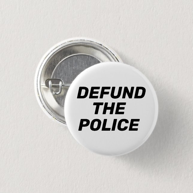 "Defund the Police" - Schwarz-weiß Button (Vorne & Hinten)