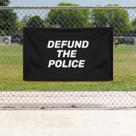 Defund the Police Schwarz-weiß moderne Typografie Banner