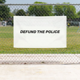 Defund the Police white black typography modern Banner
