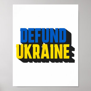 Defundiere Ukraine Pro Amerika Fett Typography Pol Poster
