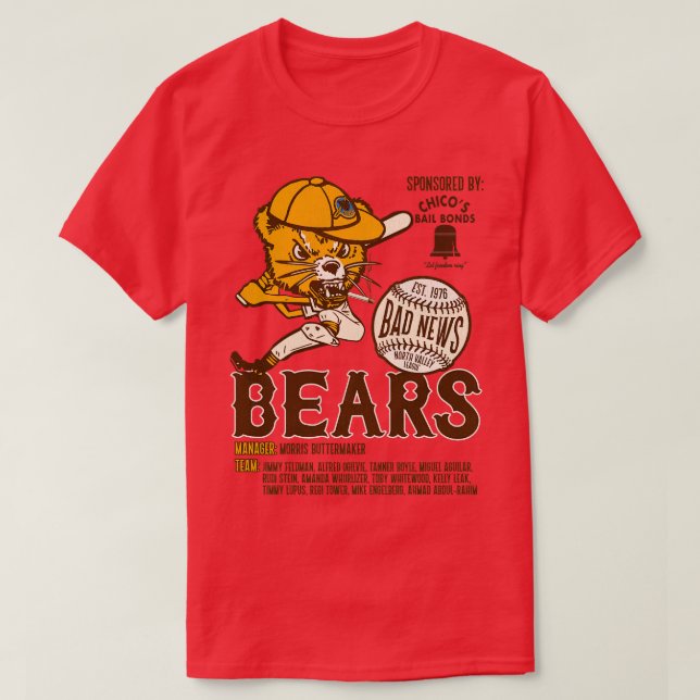 Defunktionale Bad News Bears Baseball Team T-Shirt (Design vorne)