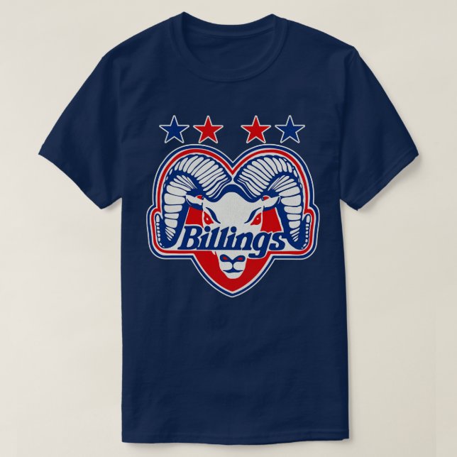 Defunktionale Billings Bighorns Hockey Team T-Shirt (Design vorne)