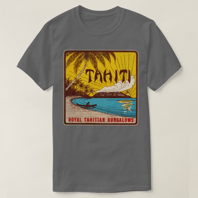 Defunktionale Tahiti Bungalows Travel Souvenir Gep T-Shirt (Design vorne)