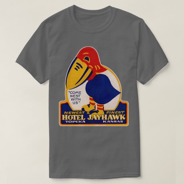 Defunktionales Hotel Jayhawk Topeka Kansas Gepäcks T-Shirt (Design vorne)