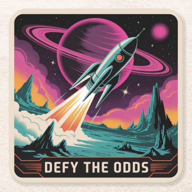 Defy The Odds Rechteckiger Pappuntersetzer (Vorderseite)