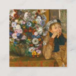 Degas A Women sitzt neben einer Vase von Blume Begleitkarte
