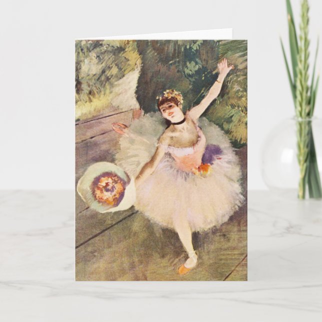 Degas Ballerina mit Bouquet von Blume Karte (Vorderseite)