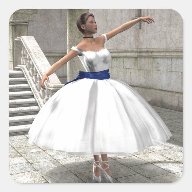 Degas Ballerina Square Sticker (Vorderseite)