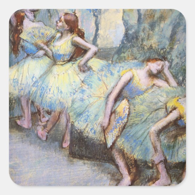 Degas Ballet Dancer Art Dancers Malerei Quadratischer Aufkleber (Vorderseite)