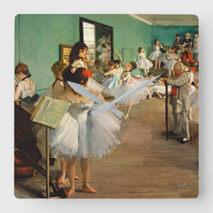 Degas-Ballett-Minimalist-Kunstuhr Quadratische Wanduhr