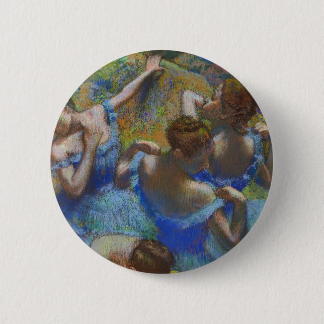 Degas Blaue Tänzerinnen Pastell-Feinbild Meisterwe Button (Vorderseite)