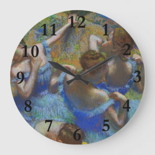 Degas Blaue Tänzerinnen Pastell-Feinbild Meisterwe Große Wanduhr