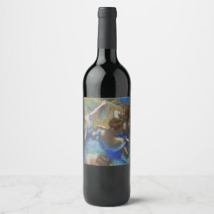 Degas Blaue Tänzerinnen Pastell-Feinbild Meisterwe Weinetikett