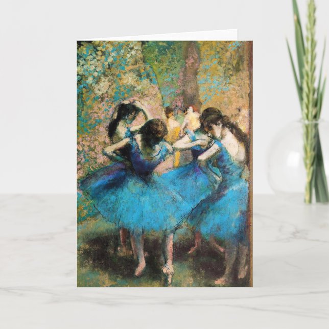 Degas Blue Dancers Grußkarte Karte (Vorderseite)