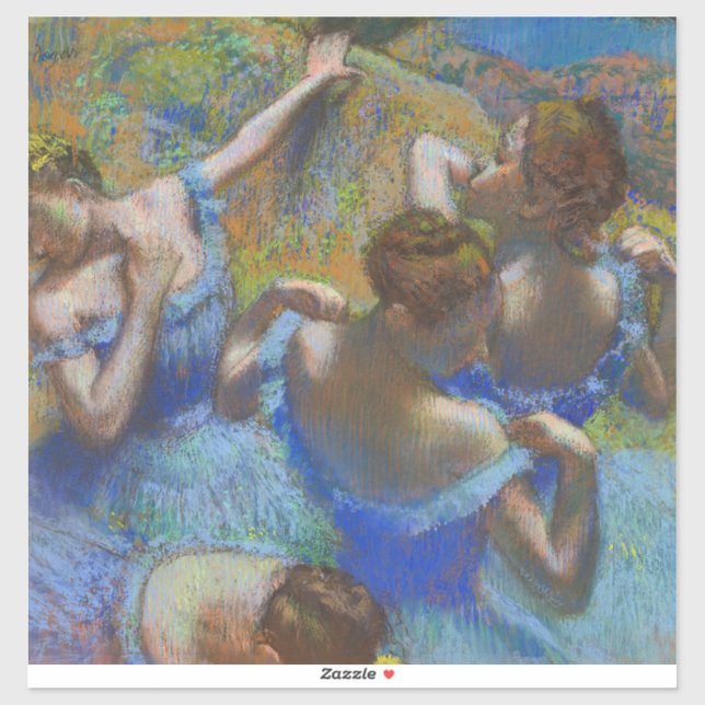 Degas Blue Dancers Pastel Fine Art Masterpiece Aufkleber (Blatt)
