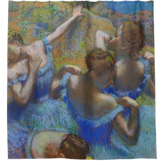 Degas Blue Dancers Pastel Fine Art Masterpiece Duschvorhang (Vorderseite)
