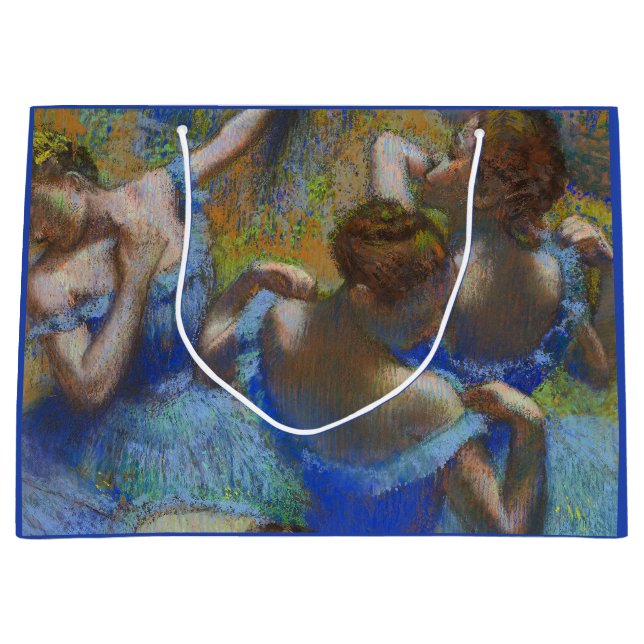 Degas Blue Dancers Pastel Fine Art Masterpiece Große Geschenktüte (Vorderseite)