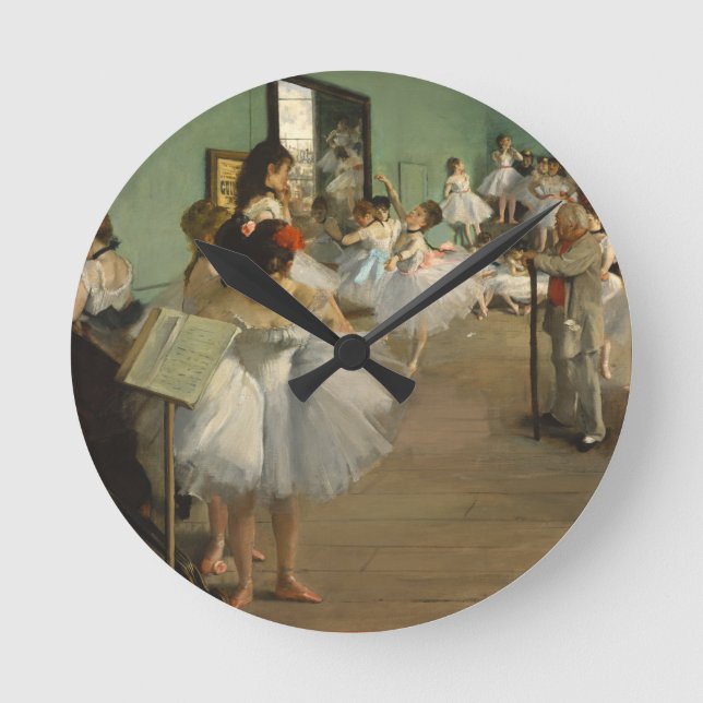 Degas Dance Class Ballett Tänzer Runde Wanduhr (Vorderseite)