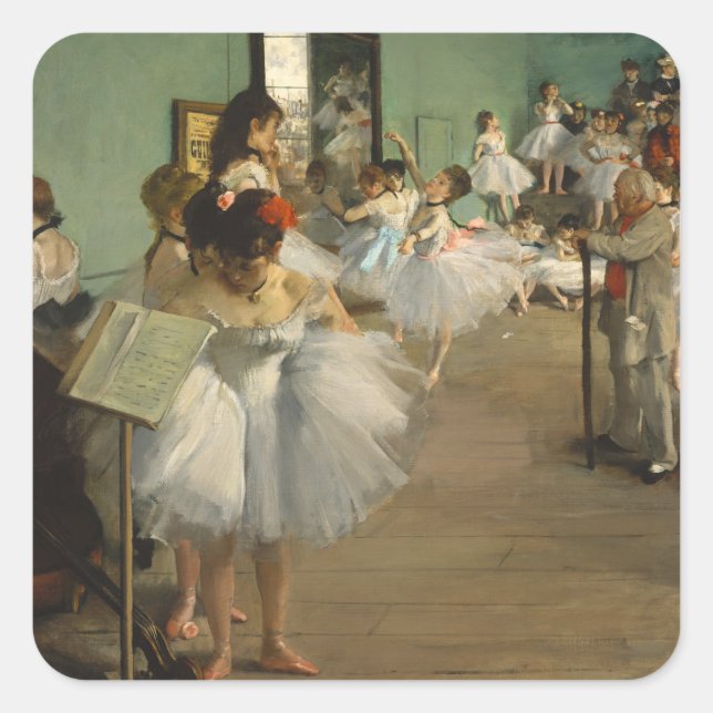 Degas Dance Class Cafè Lugano Quadratischer Aufkleber (Vorderseite)